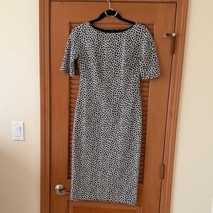 Maggy London Black and White Midi Dress